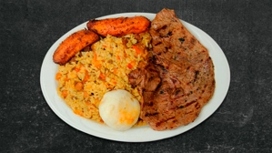 Calentado con carne asada