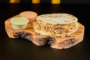 BEEF, CHICKEN, & CHEESE AREPA