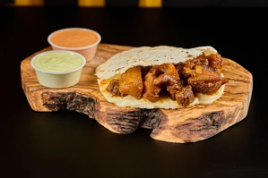 CHICHARRÓN & CHEESE AREPA