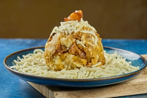 GREEN PLANTAIN BALL- CRACKLINGS AND CHEESE