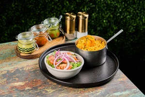 MIXED RICE WITH SHRIMP & SALAD