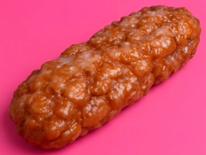 Apple Fritter with a sweet glaze and visible cinnamon texture from Lone Star Donuts in Dallas.