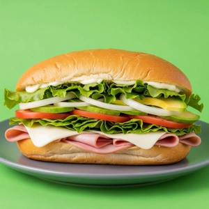 Ham and Cheese Torta with visible lettuce, tomato, and avocado on a telera bun in Dallas.