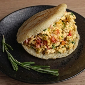 Arepa Scrambled Eggs
