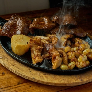 Beef skewers and rachi