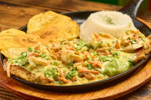 Grilled Fish Fillet w/ Shrimp Sauce