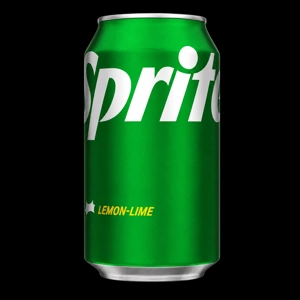 Sprite 12oz can with lemon-lime branding, visible in Jackson Heights.