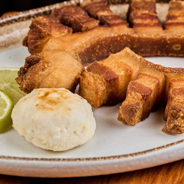 CHICHARRON CON AREPA