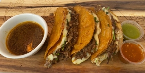 Queso Birria Tacos with Consomme