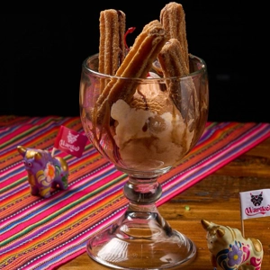 Churros con helado