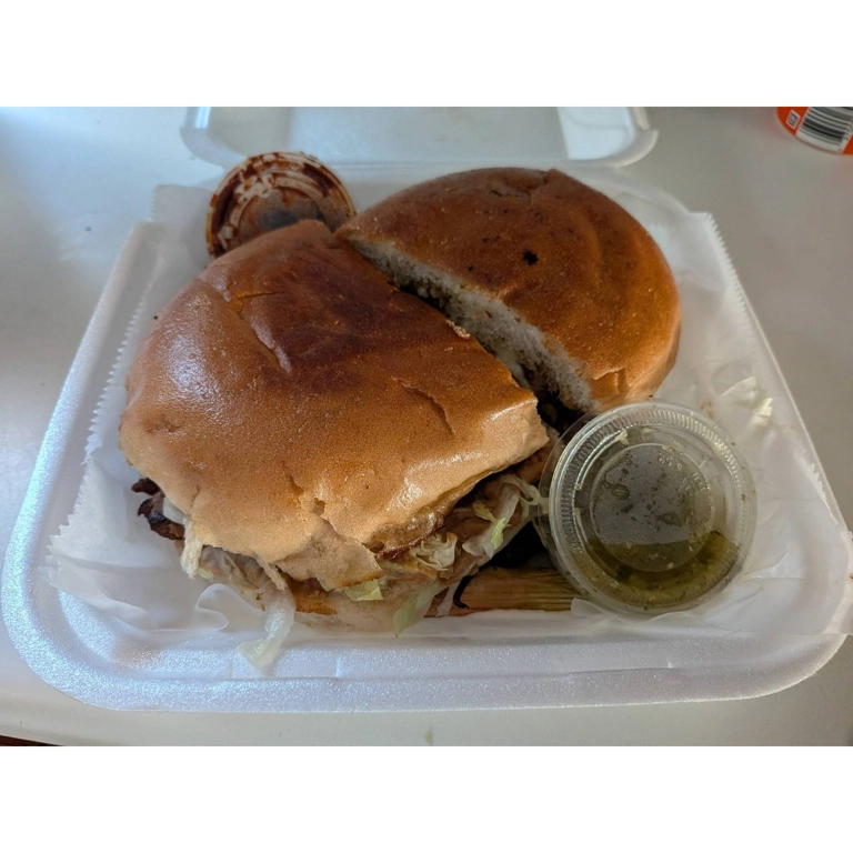 Mexican torta with lettuce and salsa in Roanoke.