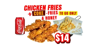 CHICKEN FRIES + FRIES + COKE & HONEY