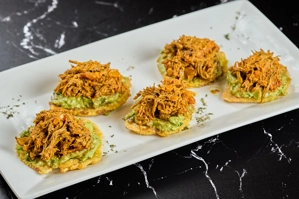 PLANTAIN TOPPINGS WITH SHREDDED MEAT(montaditos de carne desmechada)