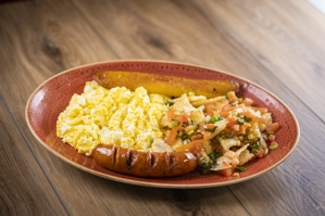 MIGAS W/ EGGS AND COLOMBIAN SAUSAGE