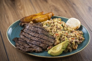GRILLED STEAK W/ TYPICAL COLOMBIAN BREAKFAST
