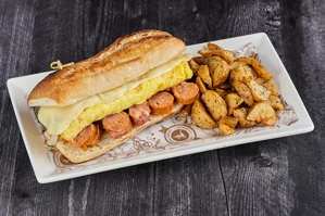 SANDWICH SAUSAGE, EGGS AND CHEESE SANDWICH