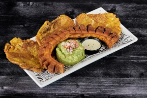 GUACAMOLE WITH PORK BELLY