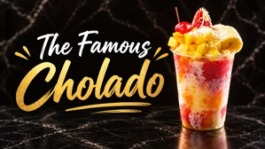 Cholado with fresh mango, strawberries, and condensed milk in Fairview, NJ. Colombian dessert.