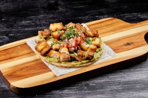 FRIED AREPA WITH PORK BELLY(arepa frita de chicharron)