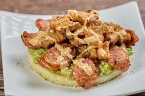 Pork Skin and Colombian Sausage Corn Cake