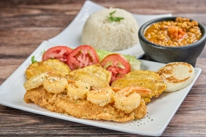 Fish fillet with shrimp