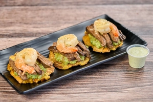 Green Plantain Surf and Turf Tostones
